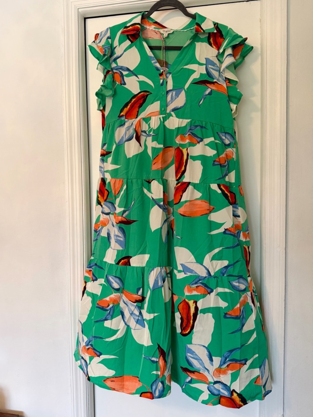 Umgee Green Floral Button-Front Dress Boutique Find NWT - Size M